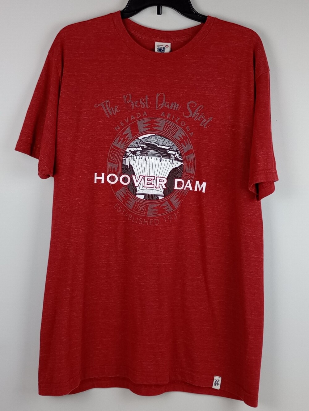 Rural Cloth Mens XL Red White The Best Dam Shirt Hoover Dam Graphic Tshirt